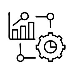 Obraz premium data analysis process icon, data analysis process line art - simple line art of data analysis process, perfect for data analysis process logos and icons