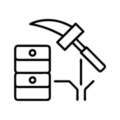 data mining icon, data mining line art - simple line art of data mining, perfect for data mining logos and icons