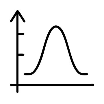 normal curve icon, normal curve line art - simple line art of normal curve, perfect for normal curve logos and icons