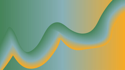 Abstract Green and Orange Wave Background
