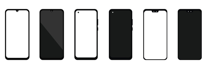 Realistic models smartphone with transparent screens of Vector illustrati