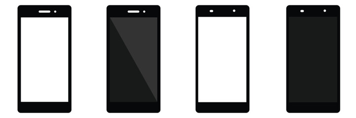 Realistic models smartphone with transparent screens of Vector illustrati