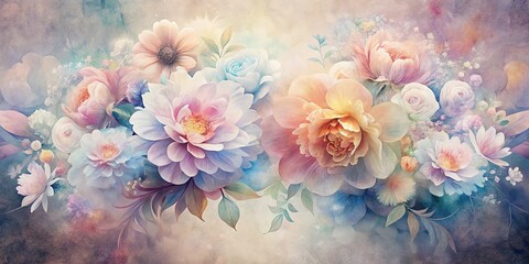 Whimsical Watercolor Floral Mother's Day Double Exposure Texture Pattern Stock Photo