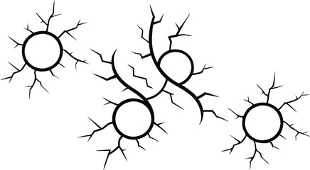 Abstract Black Neuron or Crack Patterns Set – Fractal Shapes for Science, Technology, and Medical Design