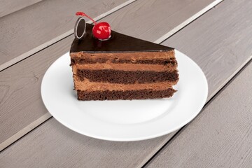 Tasty fresh Strawberry Cheesecake in restaurant