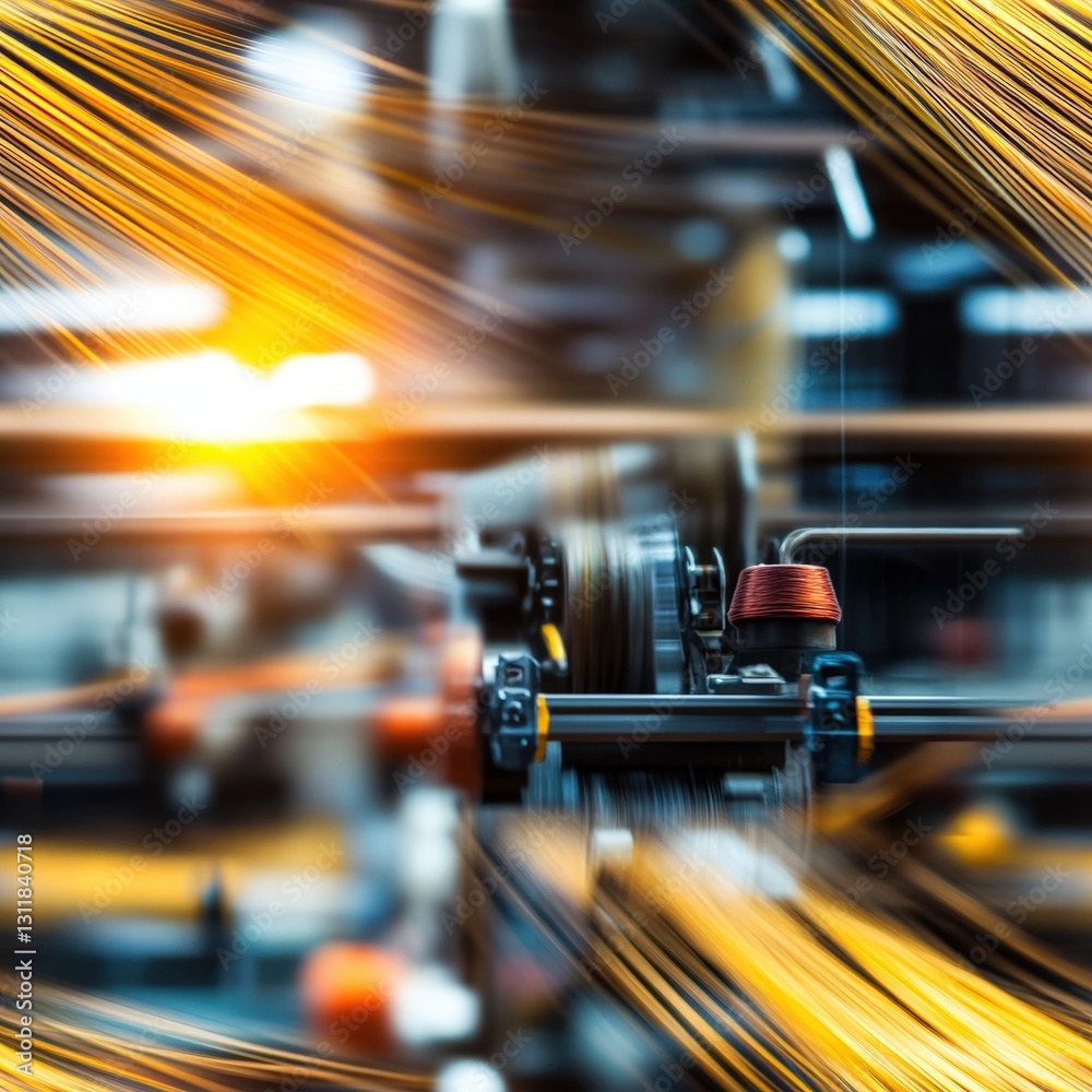 Poster seamless advanced industrial machine operating efficiently inside a modern factory setting with mach