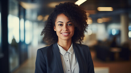 Fototapeta premium A portrait of an attractive young female business manager, with space for text.