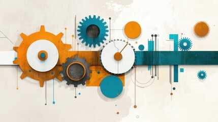 Obraz premium an artist's reinterpretation of a classic invention, like the wheel or the telephone, blending old and new elements, vibrant colors and modern touches,