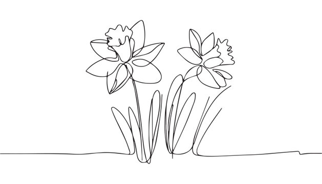 recommend clip art: Continuous one single minimal line drawing Orchid