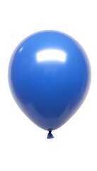 Single vibrant blue balloon against white background