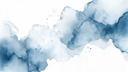 Fototapeta premium blue watercolor clouds on a white background