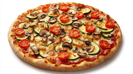 Vegetarian Pizza with Roasted Zucchini and Mushrooms