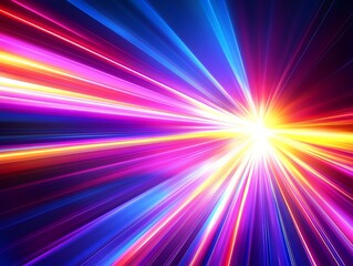 Fototapeta premium Colorful light streaks bursting from bright center