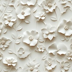 Seamless An elegant white flower wallpaper featuring a beautiful floral design perfect for modern and classic interiors