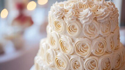 Professional Image of a Beautifully Decorated Two-Tiered Celebration Cake