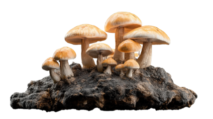 Champignon mushrooms isolated on a transparent background