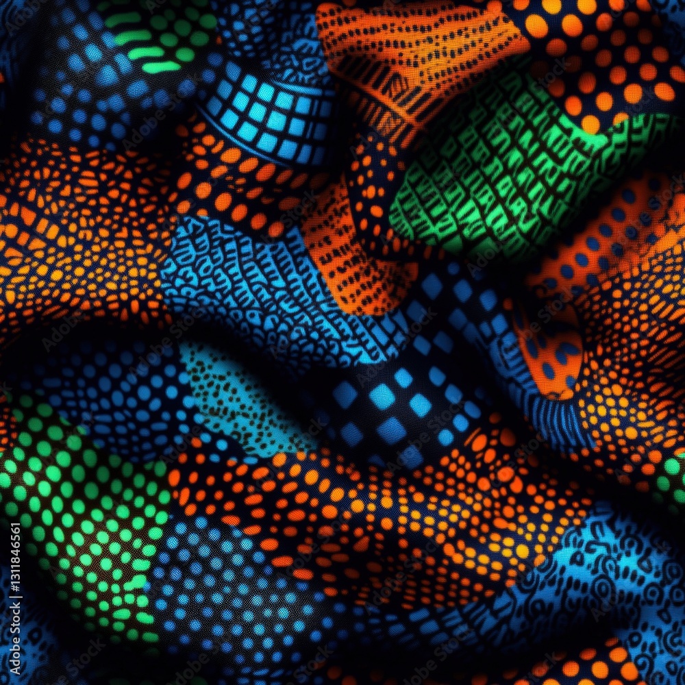 Poster seamless bright and colorful pattern featuring a wide range of colors and shapes creating a lively v