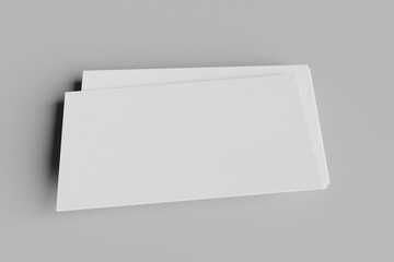 Realistic blank postcard illustration for mockup. 3D Render.