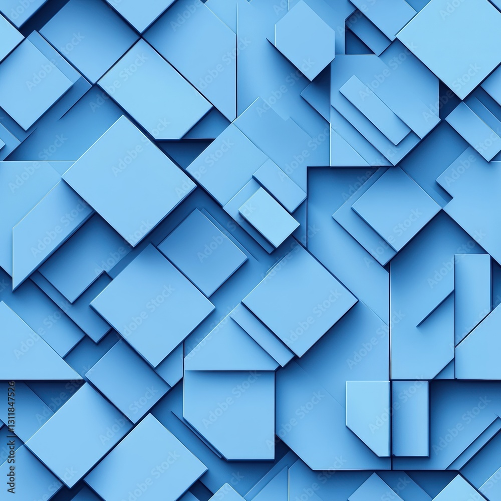 Poster seamless deep blue background featuring an array of squares creating a bold and modern geometric pat