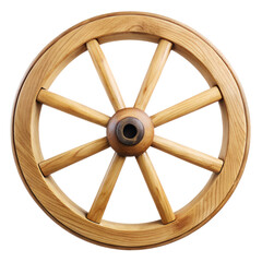 Obraz premium wooden wheel isolated on white