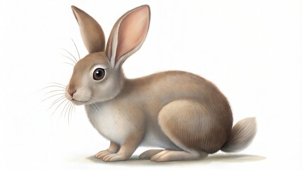 Fototapeta premium white rabbit on white background