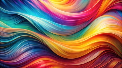 Obraz premium Vibrant Swirls of Color An Abstract Composition Featuring Dynamic, Intertwined Hues and Rhythmic Wave Patterns