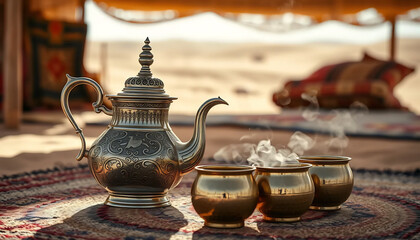 Saharan Tea Set Mockup for Nomadic Aesthetics