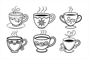 set of cups of coffee