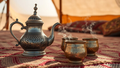 Saharan Tea Set Mockup for Nomadic Aesthetics