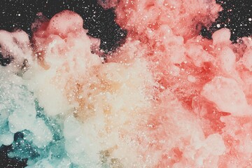 Fototapeta premium The stock backdrop showcases a creative and vibrant abstract design, featuring warm watercolor and acrylic elements, messy paint splashes, and a wet effect, all presented in a lovely pastel color