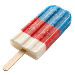 Red white and blue popsicle isolated on transparent background