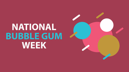 National bubble gum week web banner design illustration 