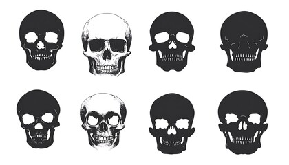 Fototapeta premium Skull Collection, Vector Illustration