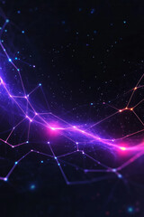 Fototapeta premium Minimalistic yet vibrant abstract scene where simple neon lines form a digital constellation, set