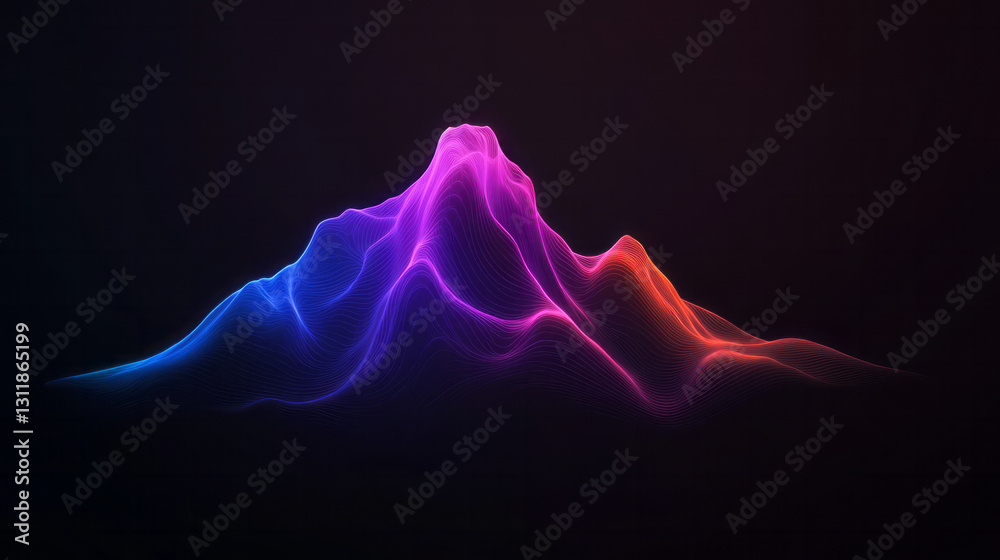 Aufkleber A modern interface design showcasing a pulsating neon grid overlaid with sharp geometric forms,