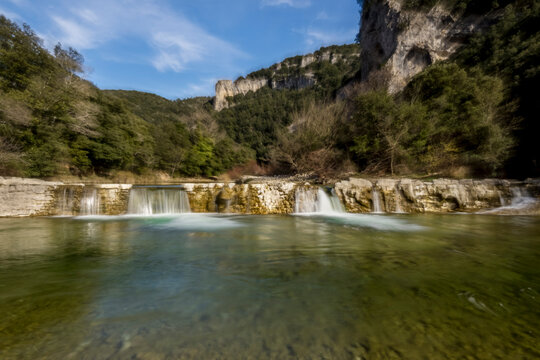 Trou de la lune in the Ibie valley in Ard&egrave;che, France