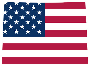 Obraz premium Wyoming state outline with USA flag