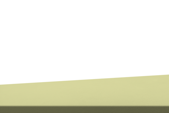 Diagonal Yellow Table, Suitable for Product Presentation Backdrop, Display, and Mock up. (Transparent PNG File)	