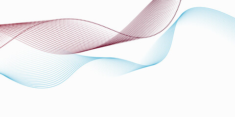 Fototapeta premium Abstract blue smooth wave on a white background. Dynamic sound wave. Design element