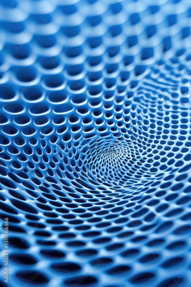 Poster divergent element pattern in blue, showing a textured design with depth and movement.