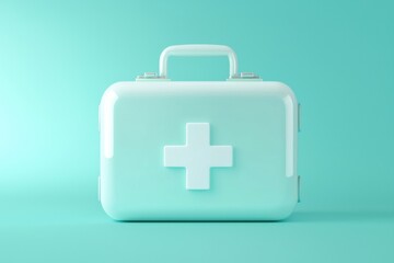 Obraz premium first aid kit with white cross symbol, essential for emergencies.