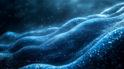 Abstract Blue Particle Wave Background