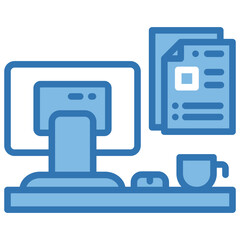 Fototapeta premium Work Desk Icon