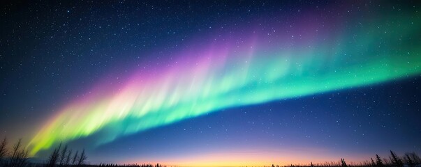 Aurora borealis northern lights concept. Stunning auroras illuminating a night sky with vibrant colors and serene beauty.