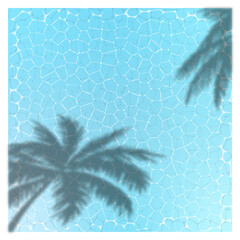 Palm Tree Shadows on Mosaic Pool Water - Vector Illustration