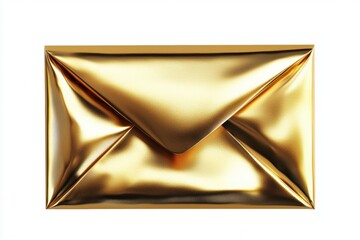 glossy gold envelope illustration, shiny, elegant design, perfect for invitations.