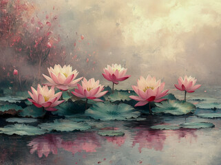 Water lillies digital art