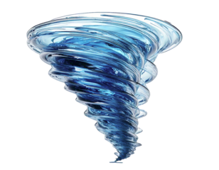 Stunning 3D render of a swirling blue liquid vortex, evoking power, energy, and the untamed forces of nature.  Perfect for illustrating concepts of change, chaos, or the cyclical nature of life.