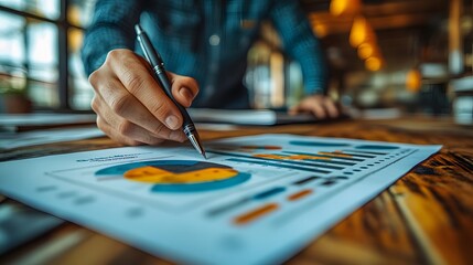 Corporate professionals in a strategic meeting, reviewing company reports and financial projections, teamwork concept