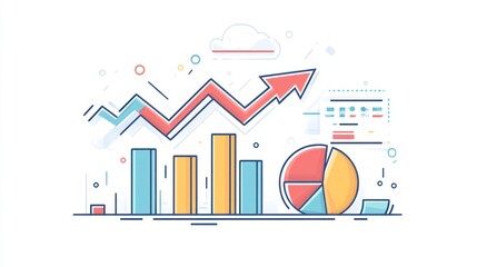 Fototapeta premium Business Growth Trend Chart